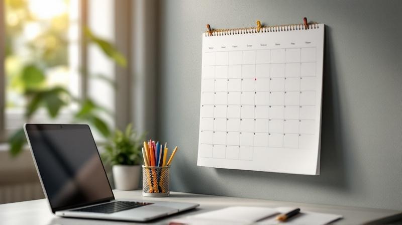 Kalender mit markierten Audit-Terminen, ruhige Bürosituation