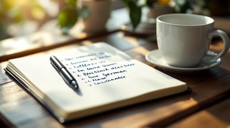 Offenes Notizbuch mit handschriftlichen Stichpunkten zur Vorbereitung auf ein Beratungsgespräch